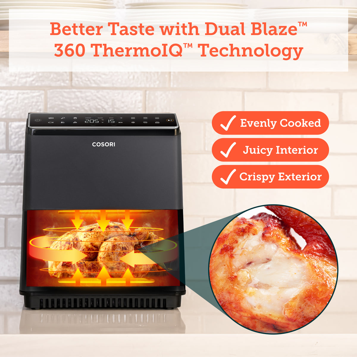 Cosori 6.4Ltr Dual Blaze Smart Air Fryer Dark Grey CAF-P681S - Air Fryers- RIBI Malta