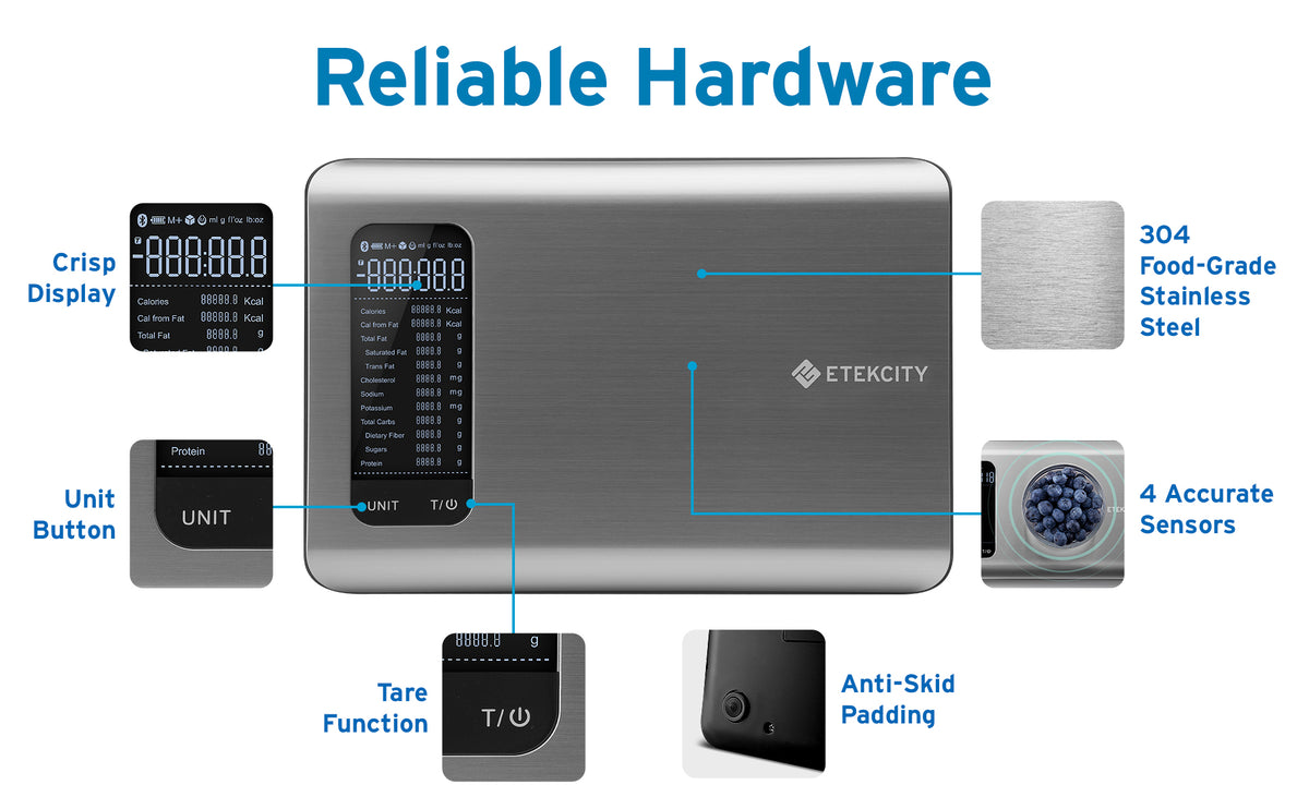 Etekcity ESN00 Smart Nutrition Scale - - RIBI Malta