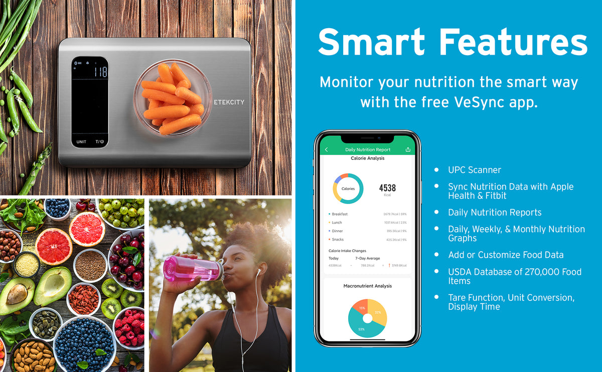 Etekcity ESN00 Smart Nutrition Scale - - RIBI Malta
