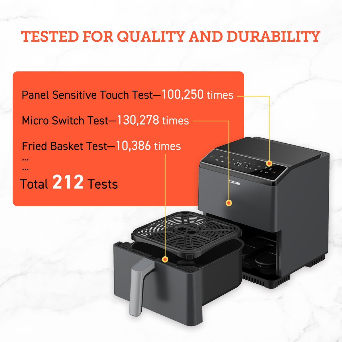 Cosori 6.4Ltr Dual Blaze Smart Air Fryer Dark Grey CAF-P681S - Air Fryers- RIBI Malta