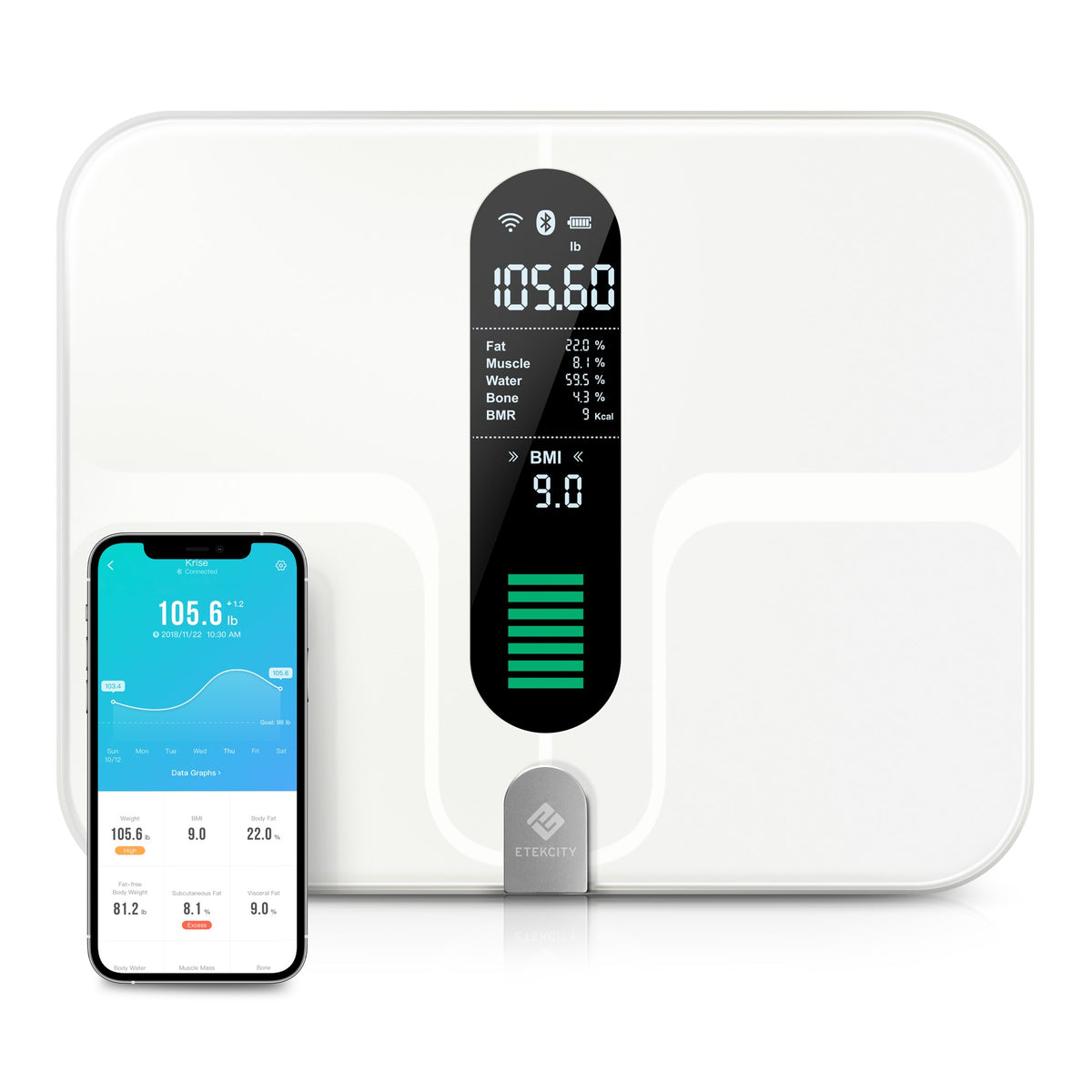 Etekcity ESF00+ Smart Body Weight and Fitness Scale - - RIBI Malta