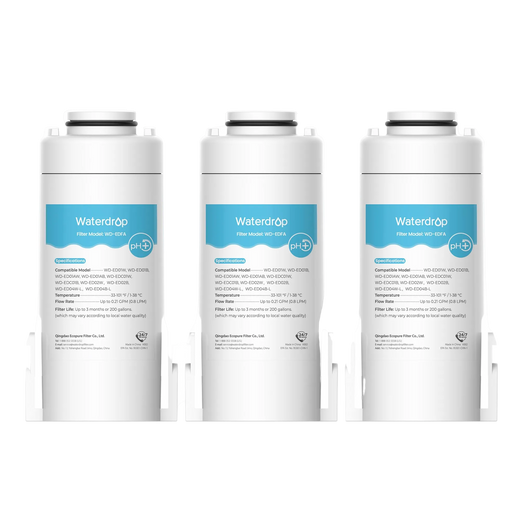 Three Waterdrop WD-EDFA alkaline replacement filter cartridges for electric filter pitchers
