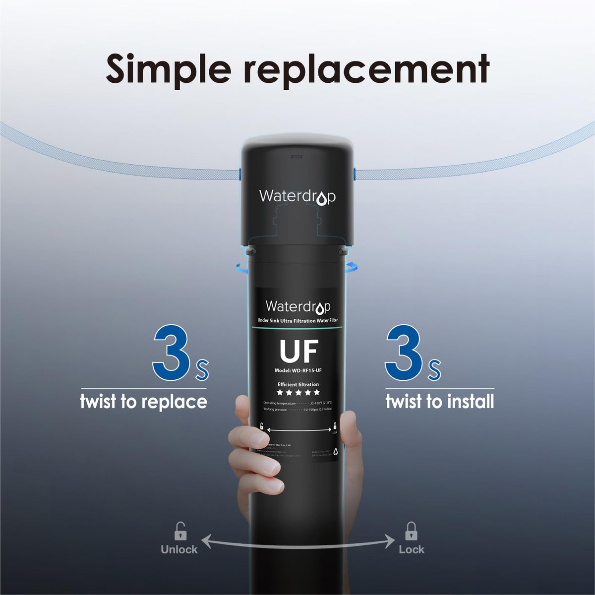 Replacement Ultrafiltration Undersink Water filter WD-RF15-UF - Reverse Osmosis Filters- RIBI Malta