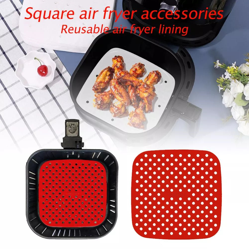 Square Air Fryer liners compatible with Cosori 5.5ltr and 6.4Ltrs Air Fryers. - - RIBI Malta