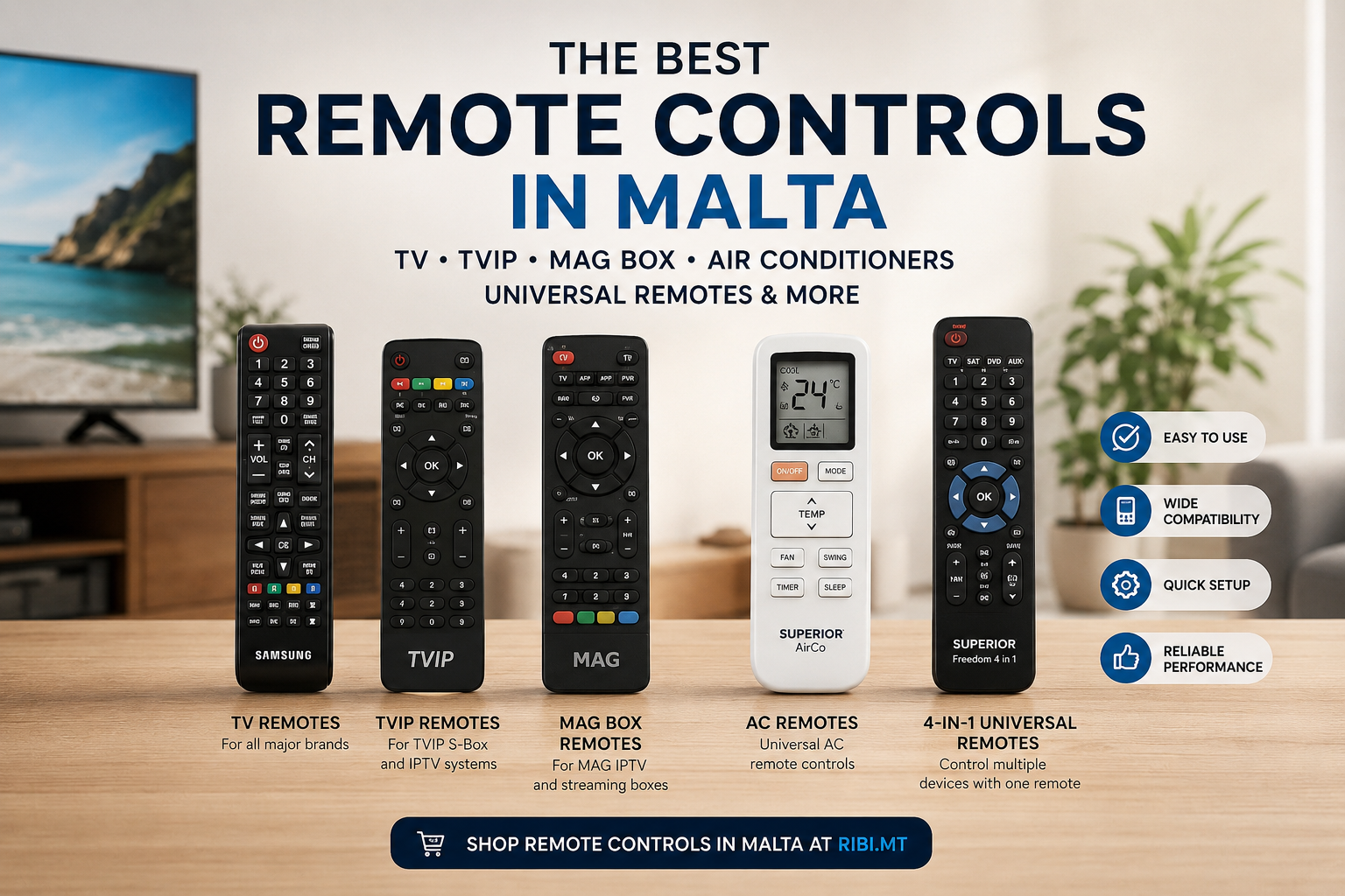 Best Remote Controls in Malta (2026 Guide) – TV, AC, TVIP & MAG Box Remotes