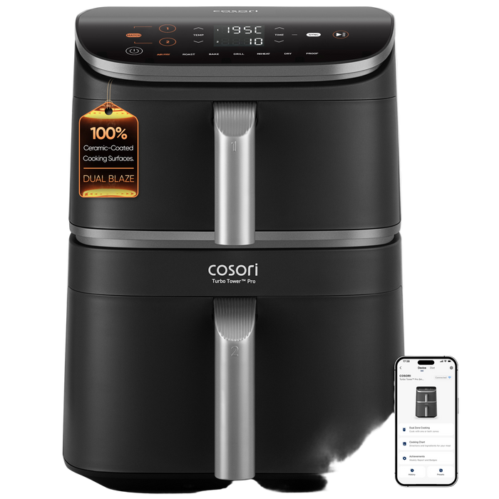 Cosori Turbo Tower Pro DC Smart 10.8Ltr Air Fryer Silver CAF-DC113S-ADE