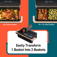 Cosori Dualblaze TwinFry 10 Litre (5Ltr + 5 Ltr) Air Fryer - Air Fryers- RIBI Malta 