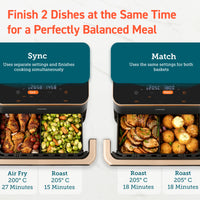 Cosori Dualblaze TwinFry 10 Litre (5Ltr + 5 Ltr) Air Fryer - Air Fryers- RIBI Malta 