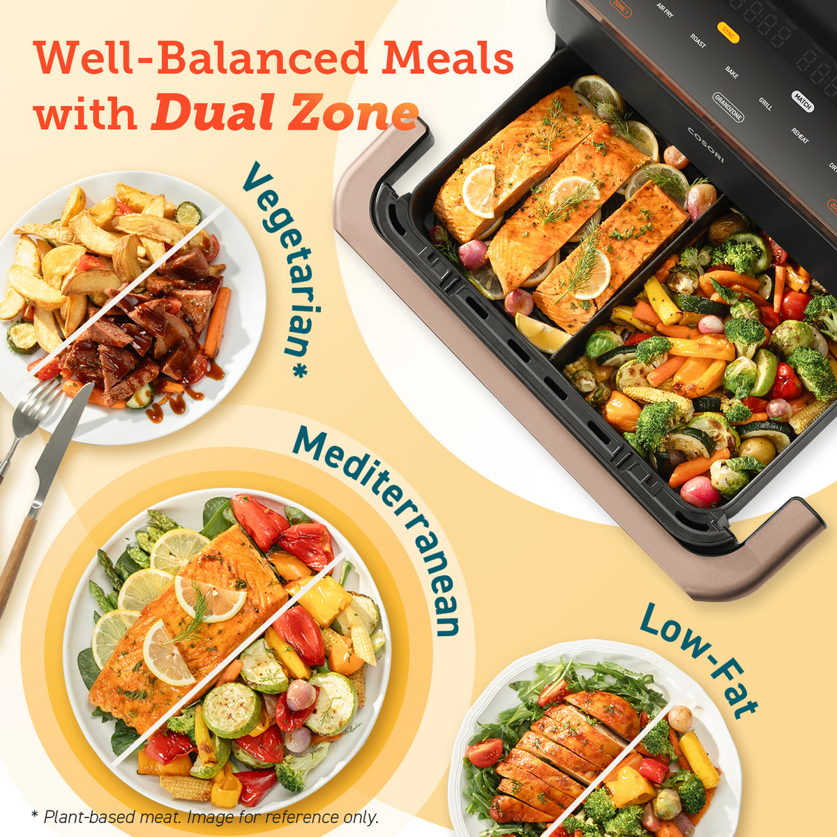 Cosori Dualblaze TwinFry 10 Litre (5Ltr + 5 Ltr) Air Fryer [Ceramic Version] - Air Fryers- RIBI Malta 