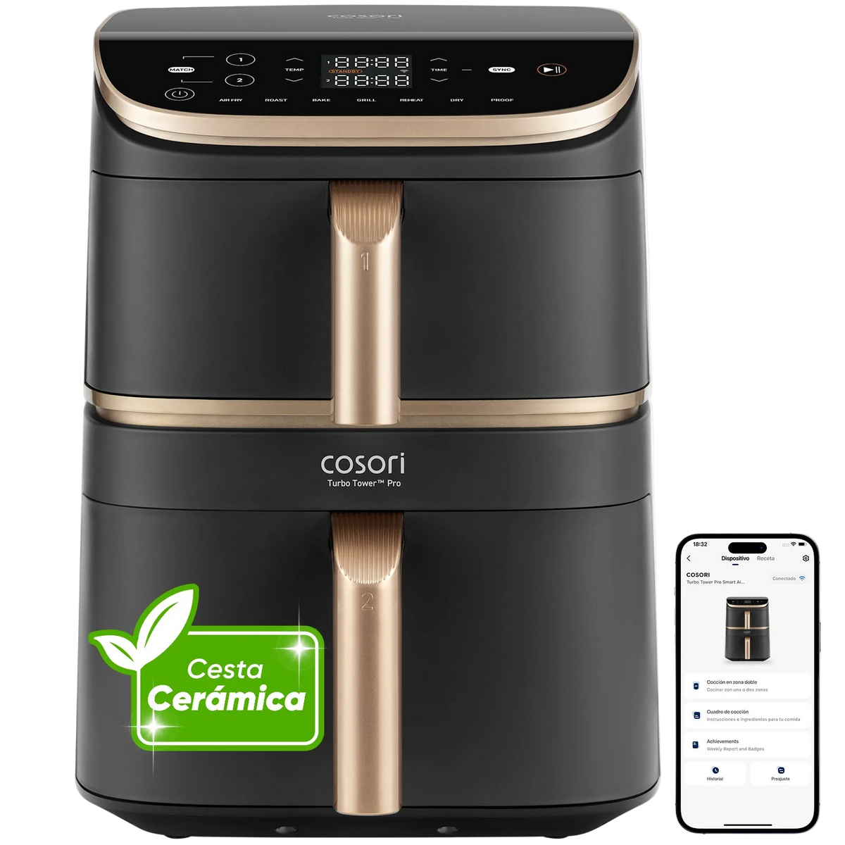 Cosori Turbo Tower Pro DC Smart 10.8Ltr Air Fryer CAF-DC123S - Air Fryers- RIBI Malta 