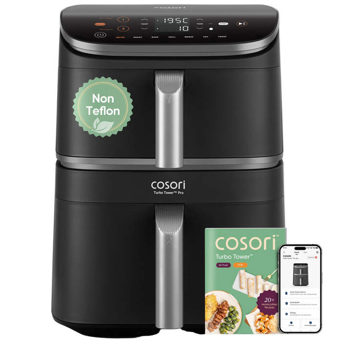 Cosori Turbo Tower Pro DC Smart 10.8Ltr Air Fryer Silver CAF-DC113S-ADE - Air Fryers- RIBI Malta 