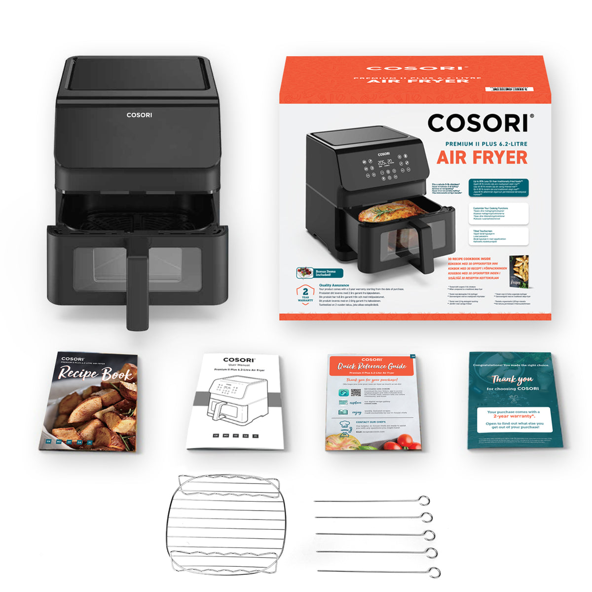 Cosori 6.2Ltr Premium II Air Fryer CAF-P653 Black