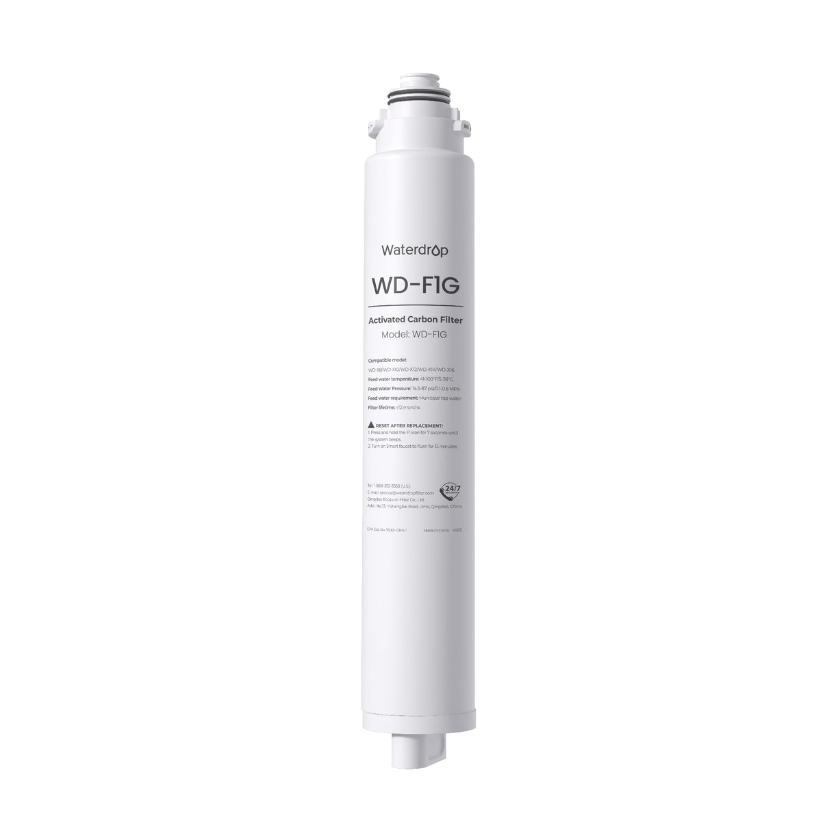 WD-F1G filter for Waterdrop X8 Tankless Reverse Osmosis System