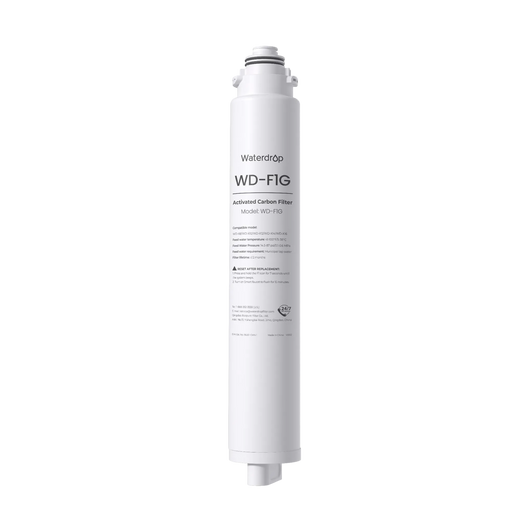 Waterdrop WD-F1G activated carbon replacement filter cartridge for the X8 reverse osmosis system.