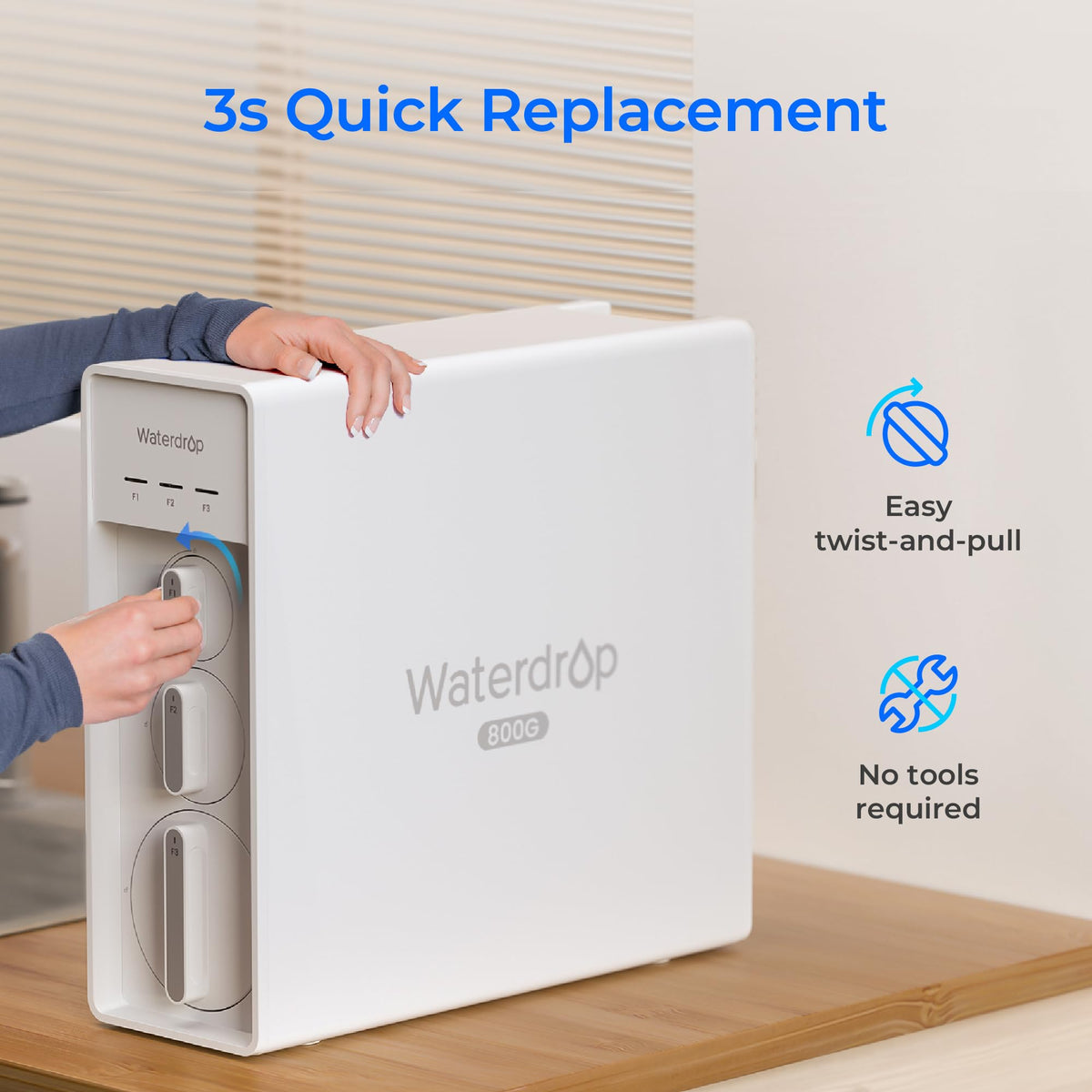 WD-F1G filter for Waterdrop X8 Tankless Reverse Osmosis System