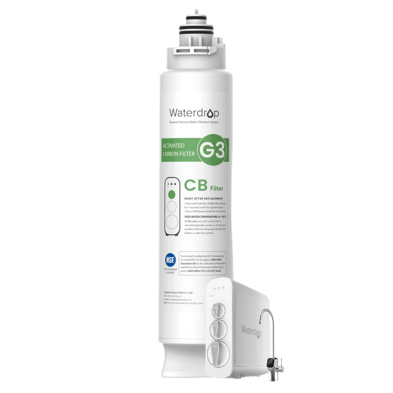 Waterdrop WD-G3N3CB activated carbon replacement filter with inset of the compatible G3 system