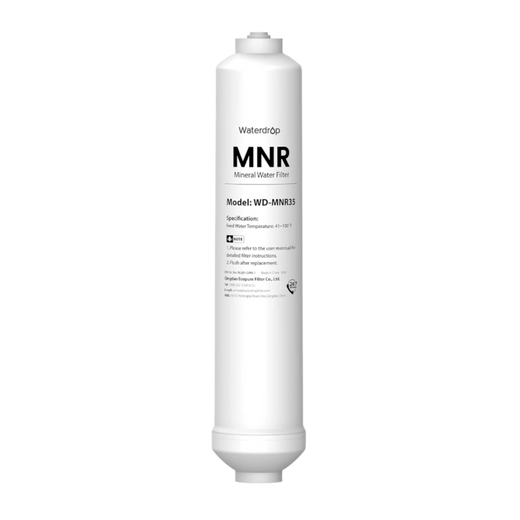 White Waterdrop WD-MNR35 remineralisation filter cartridge, front view