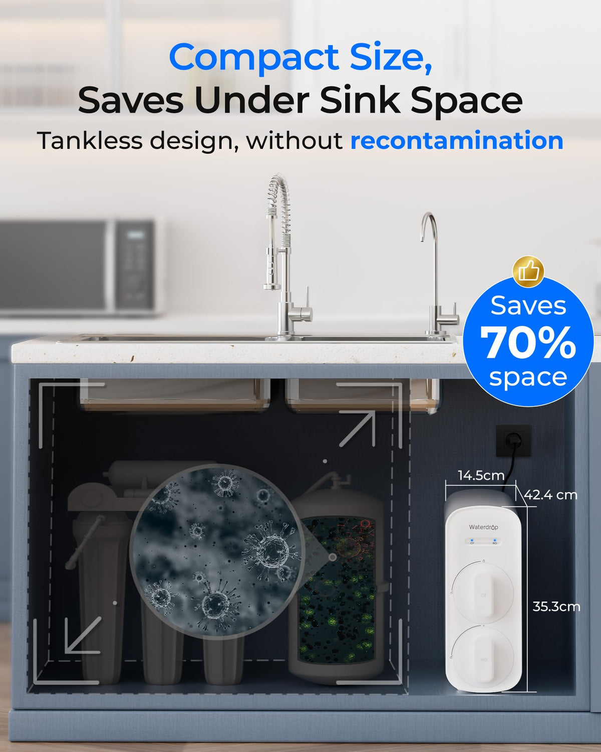 Waterdrop TankLess 8-STAGE Alkaline Reverse Osmosis G5P500A - Reverse Osmosis- RIBI Malta 