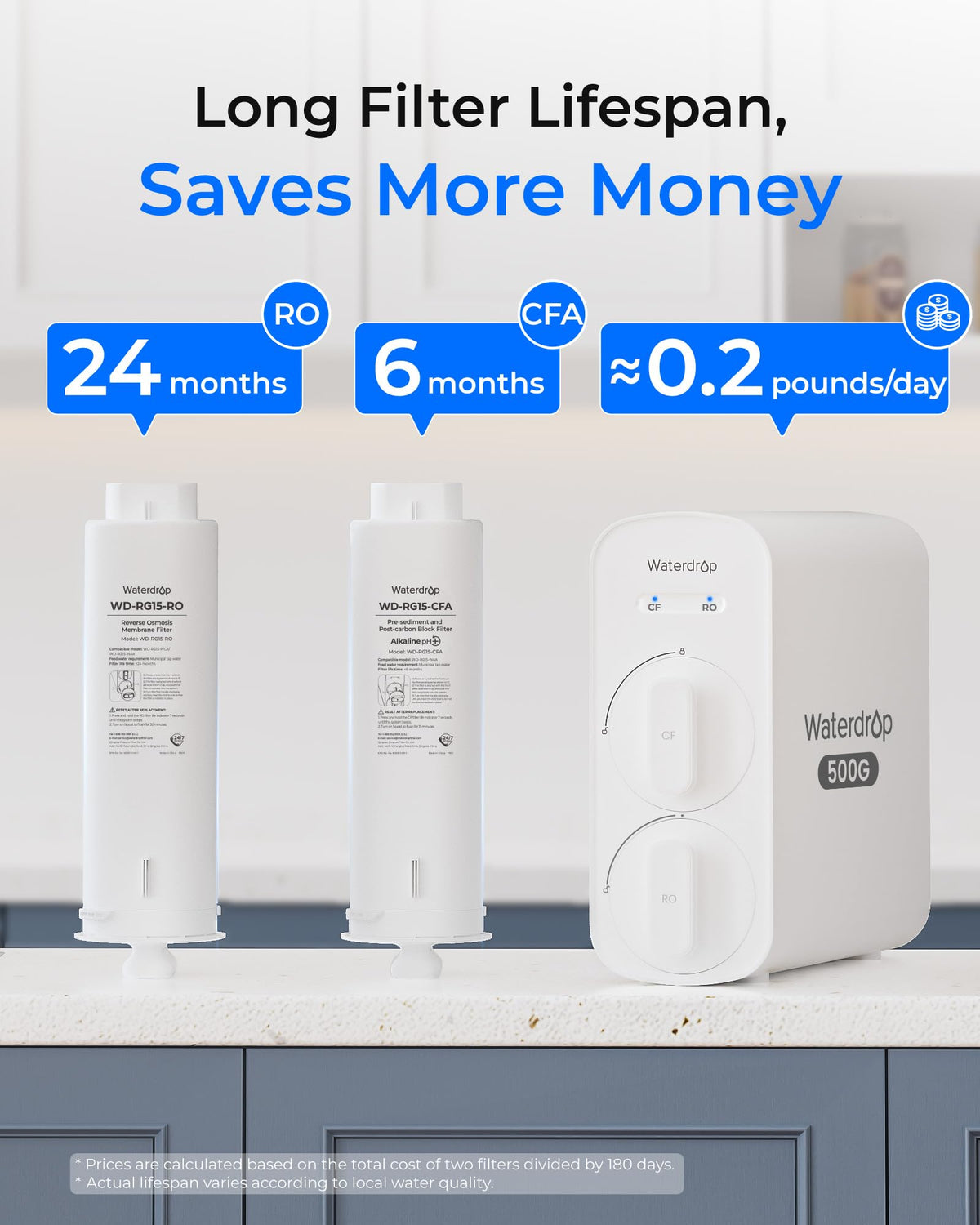 Waterdrop TankLess 8-STAGE Alkaline Reverse Osmosis G5P500A - Reverse Osmosis- RIBI Malta 