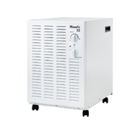 White portable air conditioner with control knobs on a white background