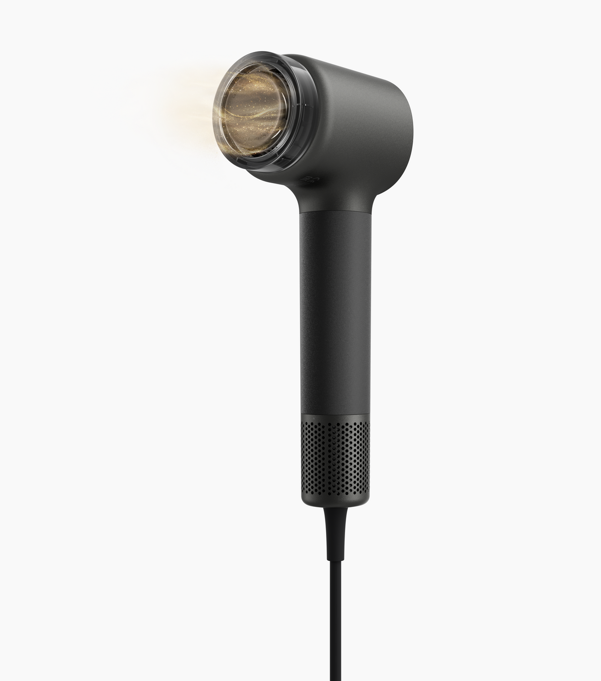 Laifen Neo Special hair dryer in Onyx Black with nourishing nozzle attached