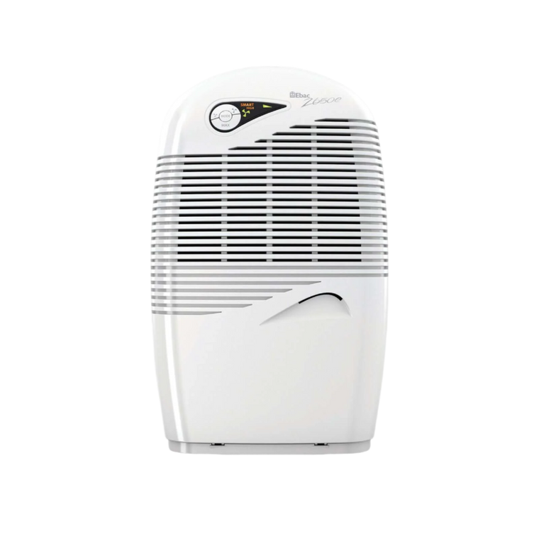 Ebac 2650 dehumidifier, front view showing the air grille and lower water-container access panel