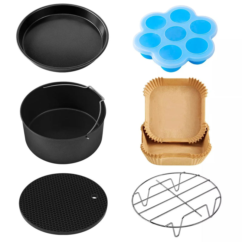 2 stuks siliconen vorm heteluchtfriteuse, accessoires voor Chefman 2L Mini/Cosori 2L/Midea 2L/aeco Cube 2.0, herbruikbare siliconen inzetstuk voor 1 L - 2 L, accessoires 2 stuks siliconen vorm heteluchtfriteuse, accessoires voor Chefman 2L Mini/Cosori 2L/Midea 2L/aeco Cube 2.0, herbruikbare siliconen inzetstuk voor 1 L - 2 L, accessoires