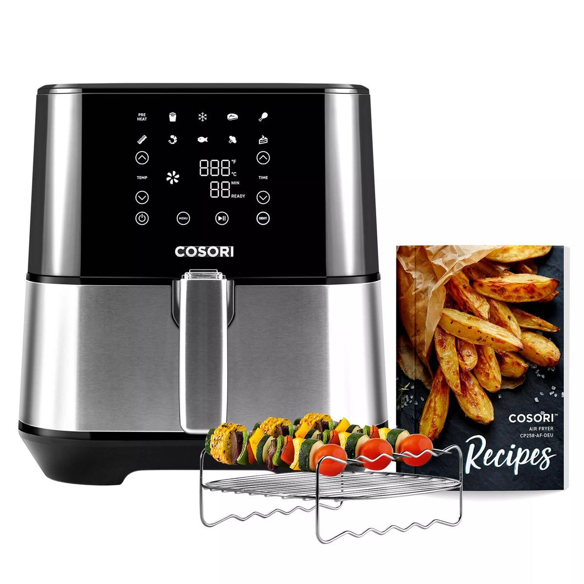 COLL 5.5Ltr Premium Air Fryer CP258 Stainless Steel with Dehydrate - - RIBI Malta 