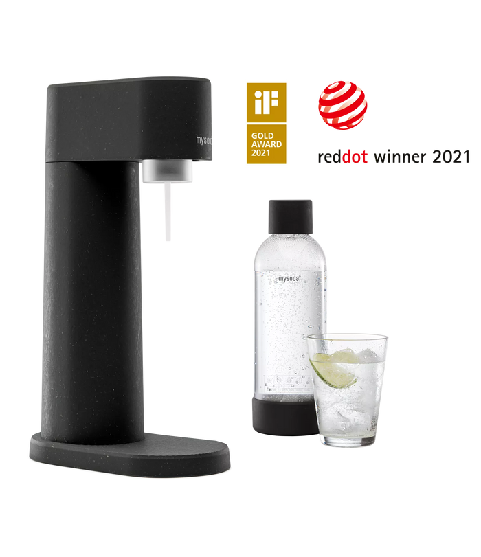 MySoda Woody Soda Maker - Black + Extra FREE 2 x 1Ltr Bottles (Launch Offer) - Soda Maker- RIBI Malta 