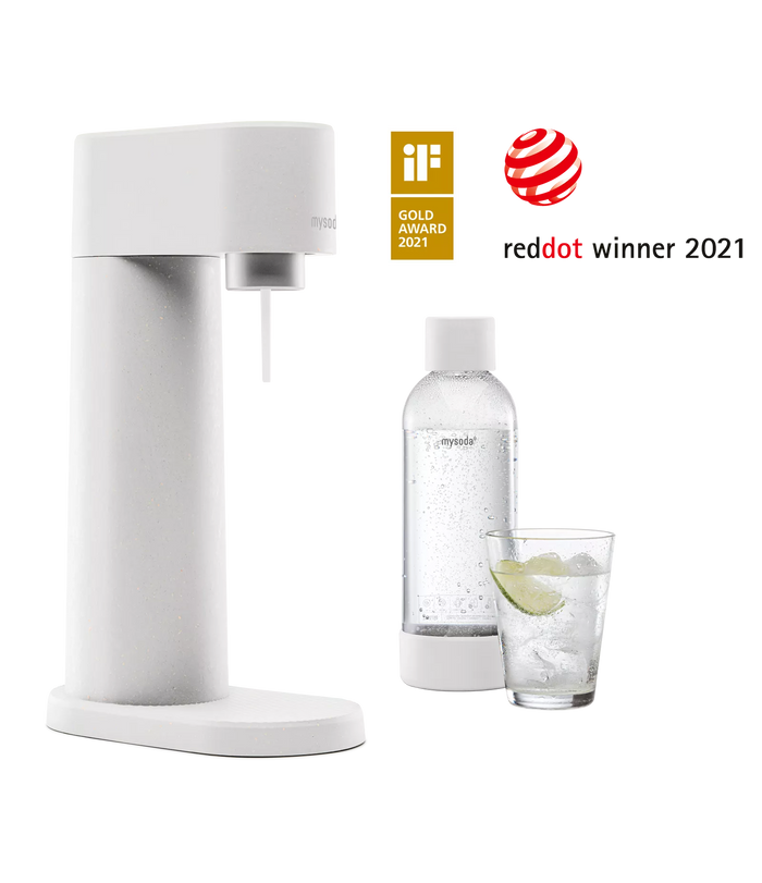 MySoda Woody Soda Maker - White + Extra FREE 2 x 1Ltr Bottles (Launch Offer) - Soda Maker- RIBI Malta 