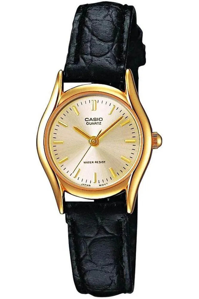 Casio women's watch leather strap hot sale