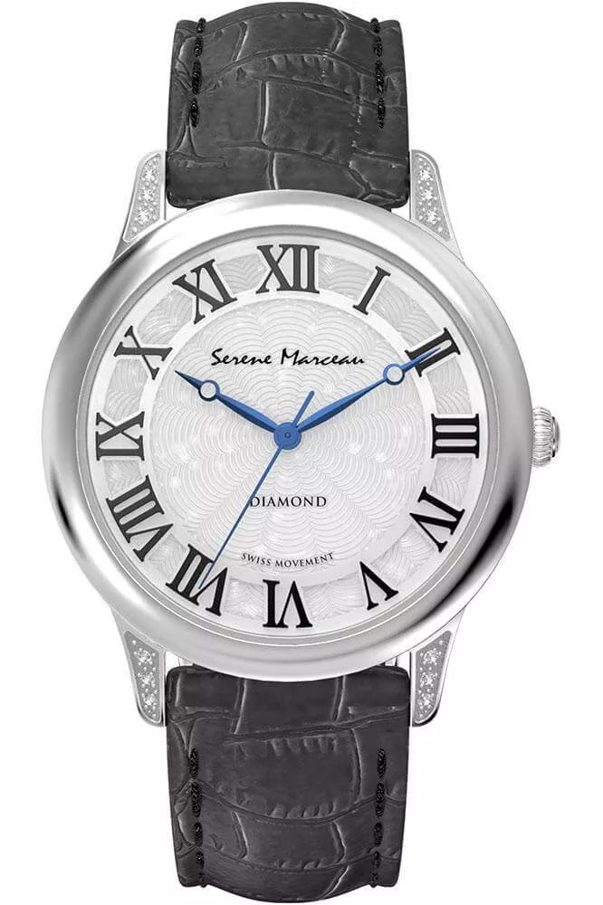 Serene Marceau Diamond Ladies Watch Pont des Arts with Black Leather band - Watch- RIBI Malta 